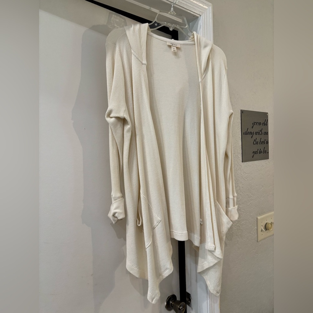 Style & Co Waffle Women's Cream Hooded Sweater - XL Very Stylish To Just Slip On